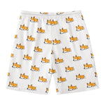 Sleeping Corgi Pattern Print Men's Swim Trunks