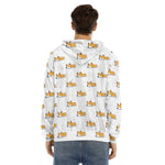 Sleeping Corgi Pattern Print Men's Velvet Pullover Hoodie