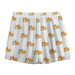 Sleeping Corgi Pattern Print Mesh Shorts