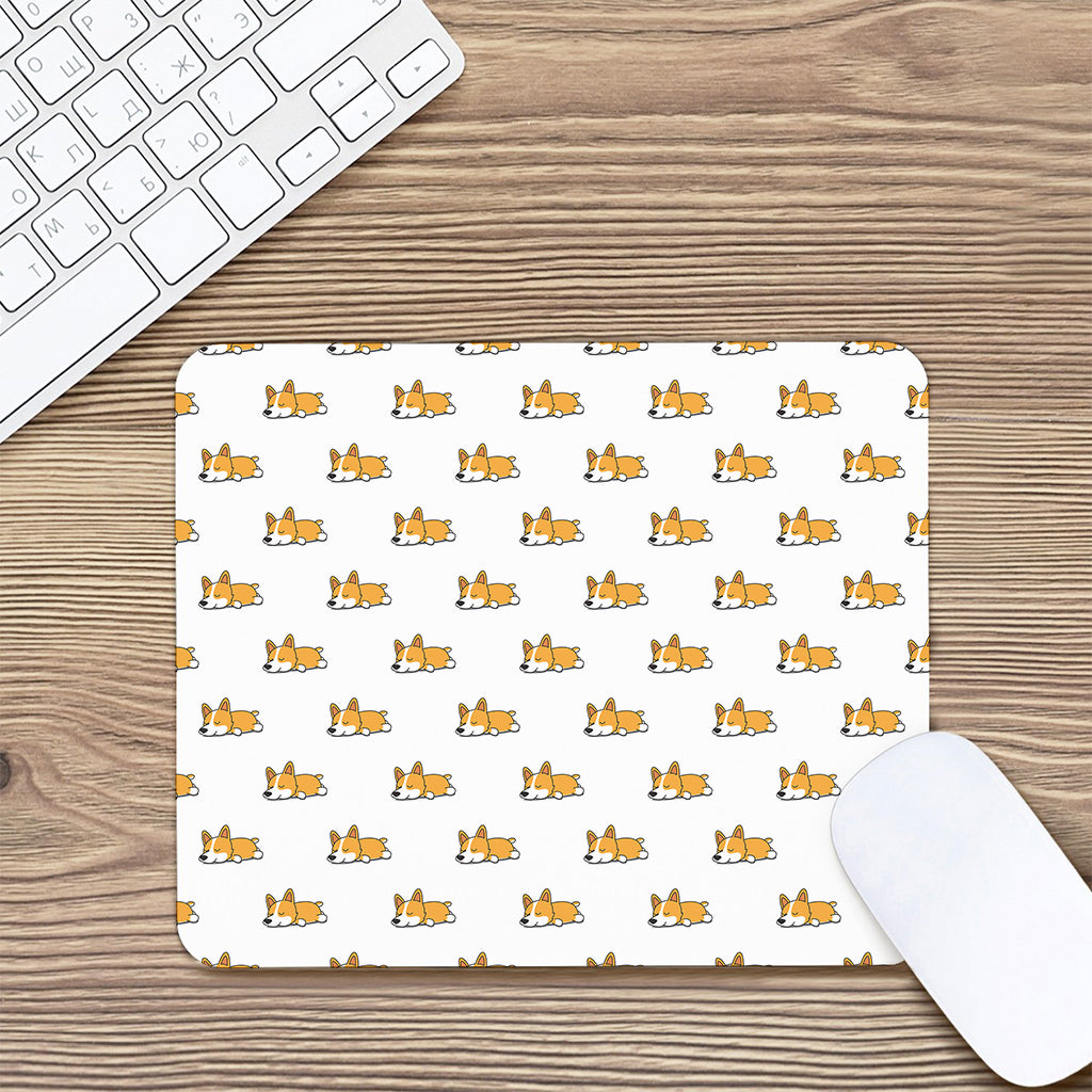 Sleeping Corgi Pattern Print Mouse Pad
