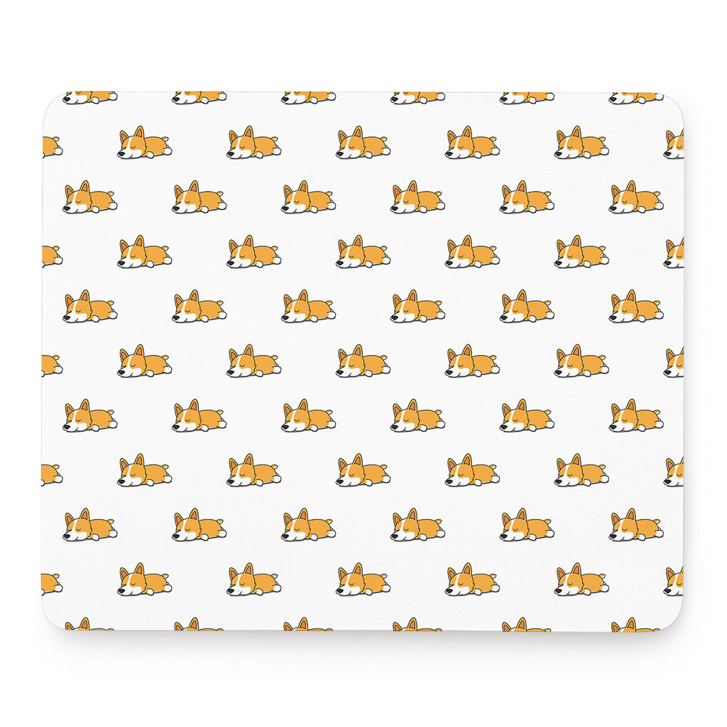Sleeping Corgi Pattern Print Mouse Pad