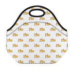 Sleeping Corgi Pattern Print Neoprene Lunch Bag