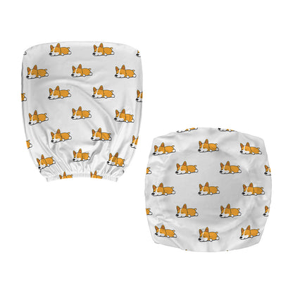 Sleeping Corgi Pattern Print Office Chair Cover