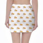 Sleeping Corgi Pattern Print Pencil Mini Skirt