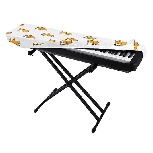 Sleeping Corgi Pattern Print Piano Keyboard Cover