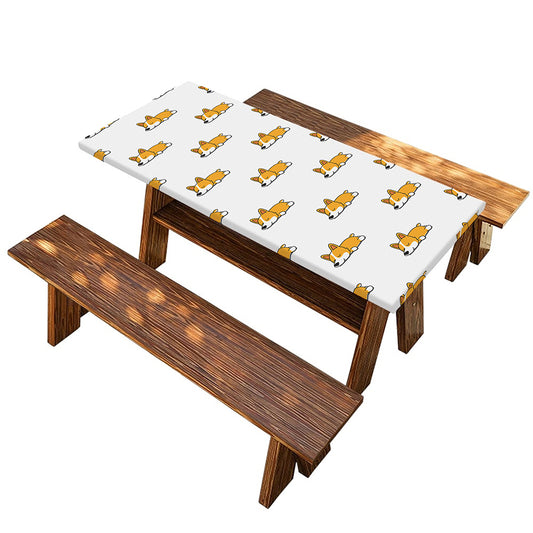 Sleeping Corgi Pattern Print Picnic Table Cover