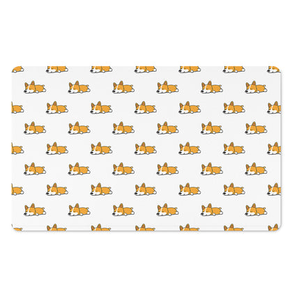 Sleeping Corgi Pattern Print Polyester Doormat