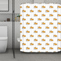 Sleeping Corgi Pattern Print Polyester Shower Curtain