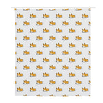 Sleeping Corgi Pattern Print Polyester Shower Curtain