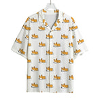 Sleeping Corgi Pattern Print Rayon Hawaiian Shirt