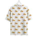 Sleeping Corgi Pattern Print Rayon Hawaiian Shirt