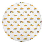 Sleeping Corgi Pattern Print Round Blanket