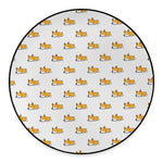 Sleeping Corgi Pattern Print Round Floor Mat