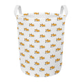 Sleeping Corgi Pattern Print Round Laundry Basket