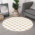 Sleeping Corgi Pattern Print Round Rug