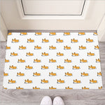 Sleeping Corgi Pattern Print Rubber Doormat