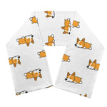 Sleeping Corgi Pattern Print Scarf