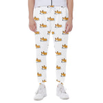 Sleeping Corgi Pattern Print Scuba Joggers