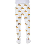 Sleeping Corgi Pattern Print Scuba Joggers