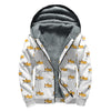 Sleeping Corgi Pattern Print Sherpa Lined Zip Up Hoodie