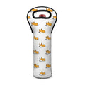 Sleeping Corgi Pattern Print Single Neoprene Wine Tote