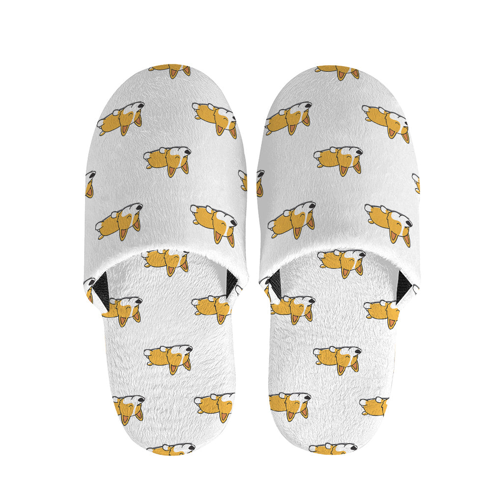 Sleeping Corgi Pattern Print Slippers