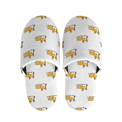 Sleeping Corgi Pattern Print Slippers