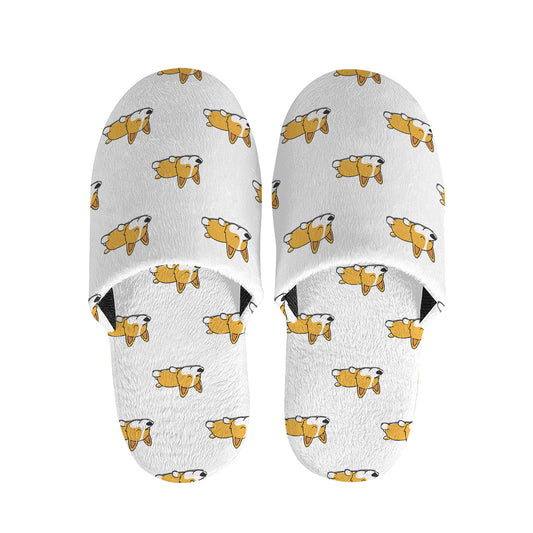 Sleeping Corgi Pattern Print Slippers