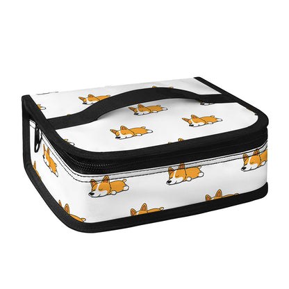 Sleeping Corgi Pattern Print Small Lunch Bag