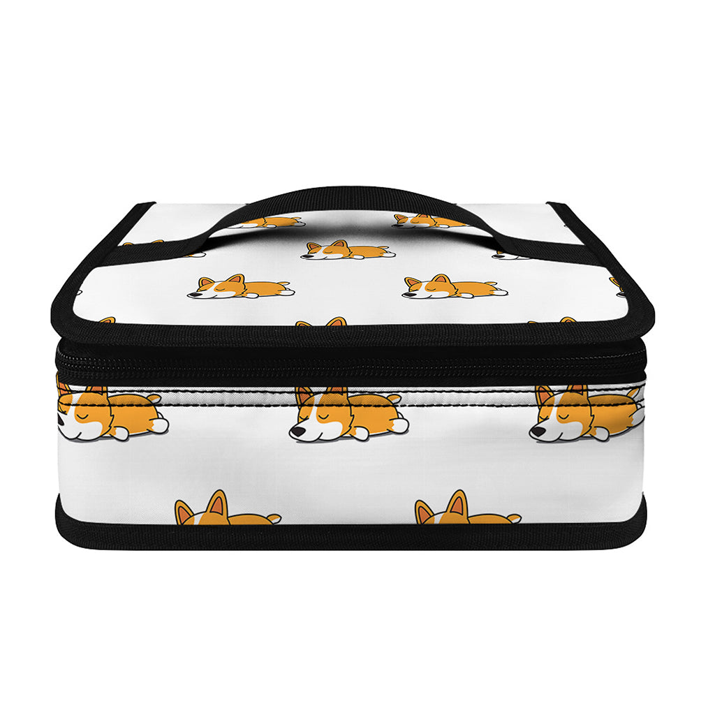 Sleeping Corgi Pattern Print Small Lunch Bag