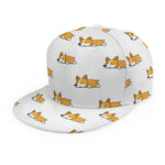Sleeping Corgi Pattern Print Snapback Cap