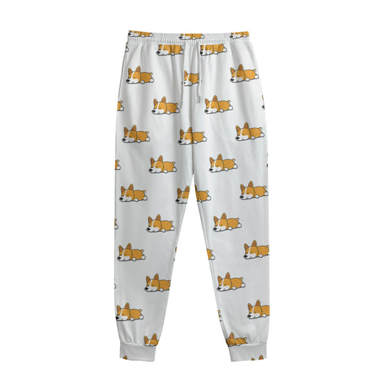 Sleeping Corgi Pattern Print Sweatpants