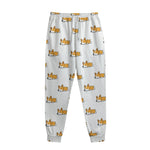 Sleeping Corgi Pattern Print Sweatpants