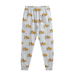 Sleeping Corgi Pattern Print Sweatpants