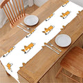 Sleeping Corgi Pattern Print Table Runner