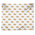 Sleeping Corgi Pattern Print Tapestry