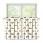 Sleeping Corgi Pattern Print Tier Curtains
