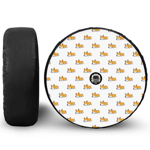 Sleeping Corgi Pattern Print Tire Cover With Camera Hole