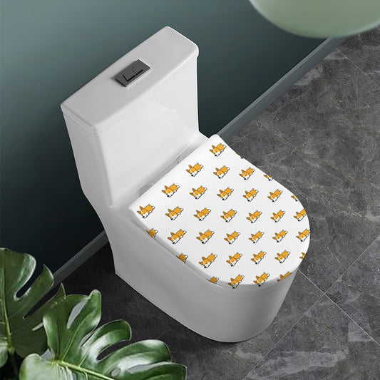 Sleeping Corgi Pattern Print Toilet Lid Cover