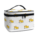 Sleeping Corgi Pattern Print Travel Makeup Bag