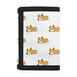 Sleeping Corgi Pattern Print Trifold Wallet