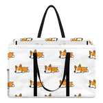 Sleeping Corgi Pattern Print Utility Tote Bag