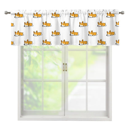 Sleeping Corgi Pattern Print Window Valance
