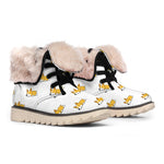 Sleeping Corgi Pattern Print Winter Boots