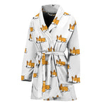 Sleeping Corgi Pattern Print Women's Bathrobe