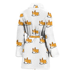 Sleeping Corgi Pattern Print Women's Bathrobe