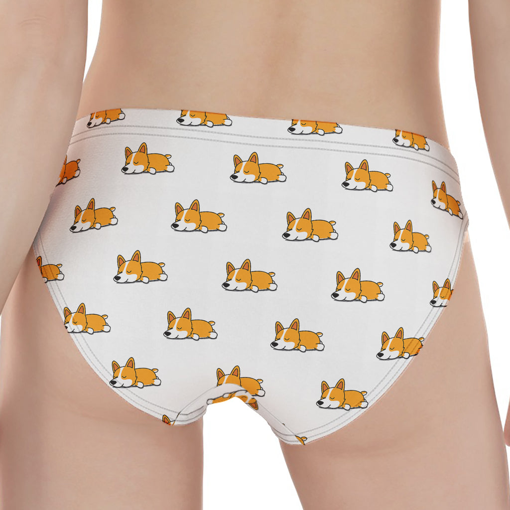 Sleeping Corgi Pattern Print Women's Panties