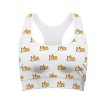Sleeping Corgi Pattern Print Women's Sports Bra