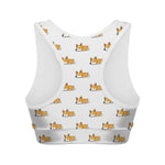 Sleeping Corgi Pattern Print Women's Sports Bra