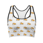Sleeping Corgi Pattern Print Women's Sports Bra